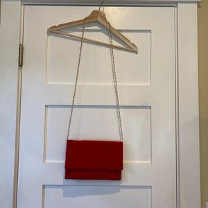 Steve Madden red suede clutch